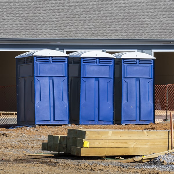 how often are the porta potties cleaned and serviced during a rental period in Corinna Maine